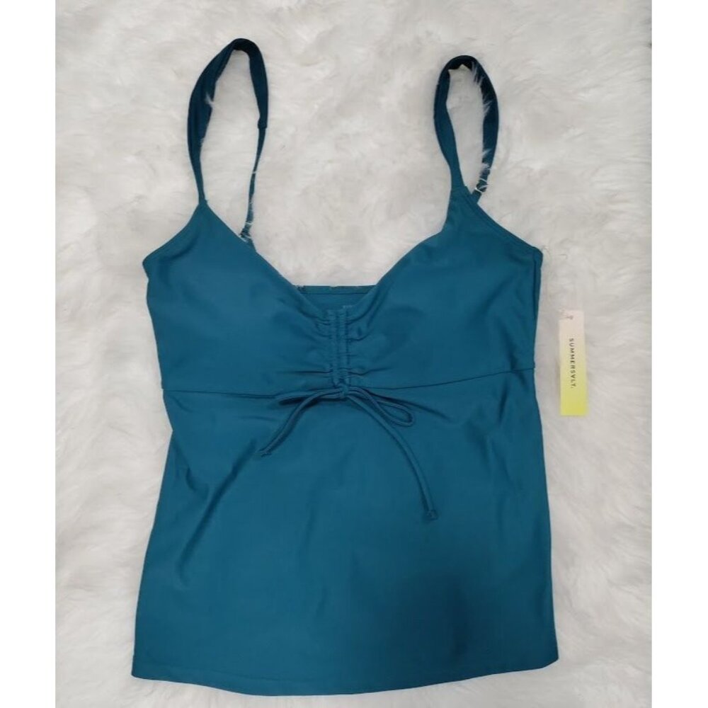 SUMMERSALT Summer Beach Adjustable Strap The Cinched Tankini Top Size 8 NWT - Picture 2 of 10